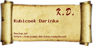 Kubicsek Darinka névjegykártya